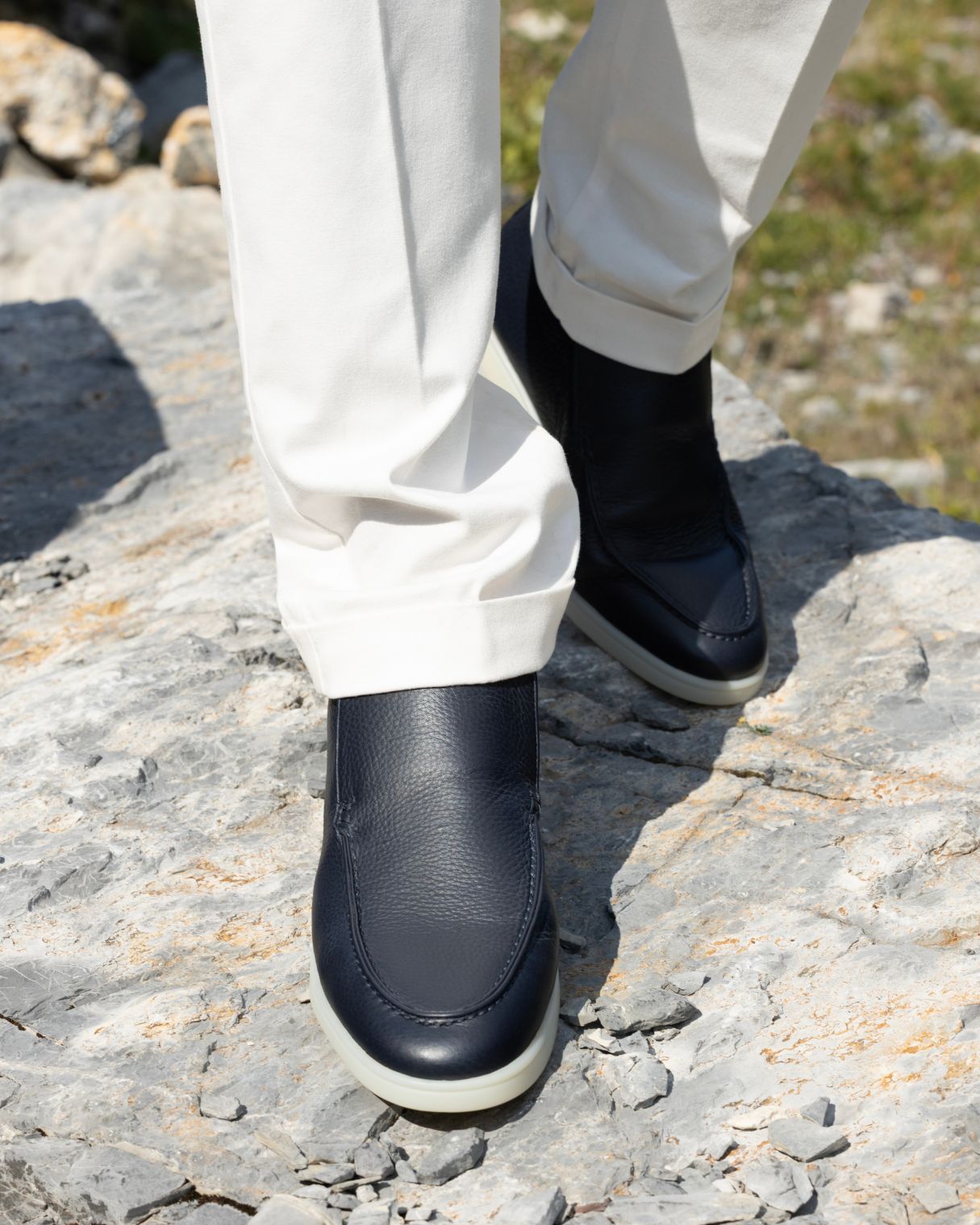 Navy Grain City Loafer